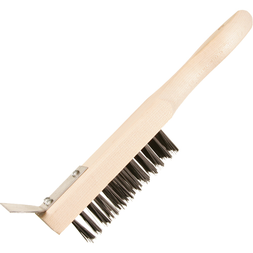 Brosse de nettoyage avec racloir, Acier, 5 x 13 rangs de fils, Longueur 11-3/8" Groupe Belzile Dickner