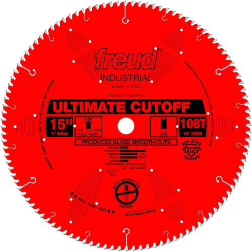 TCS Industrial Saw Blade - Crosscut & Finishing, 15", 108 Teeth, Wood Use Groupe Belzile Dickner