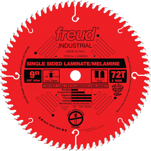 TCS Industrial Saw Blade - Chipboard, 9", 72 Teeth, Laminate Use Groupe Belzile Dickner