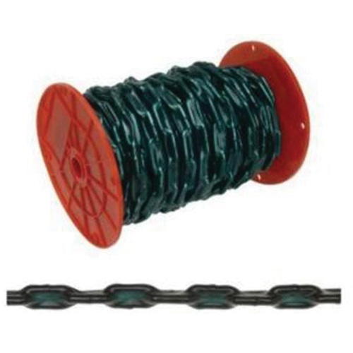 Chaîne droite avec gaine verte, Acier &agrave; faible teneur en carbone, 2/0 x 60' (18,3 m) l, Charge d'utilisation 520 lb (0,26 tonne) Groupe Belzile Dickner