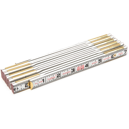 Red End&reg; Brick Mason Rule, 6' L, Wood, 1/16" Graduations Groupe Belzile Dickner