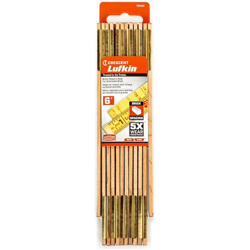 R&egrave;gle de maçon surdimensionn&eacute; Red End, 6' lo, Bois, Graduations de 1/16" Groupe Belzile Dickner
