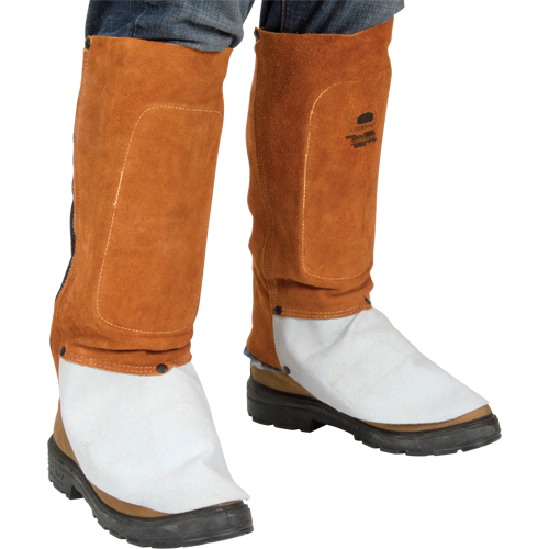 Leather Spats, 14" L, Lava Brown Groupe Belzile Dickner