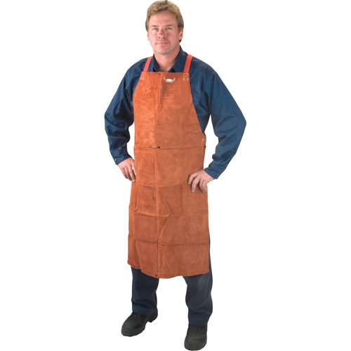 Leather Apron, Bib, 48" L, Lava Brown Groupe Belzile Dickner