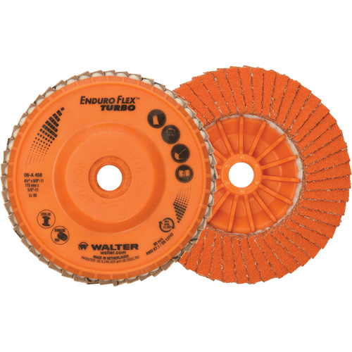 Enduro-Flex Turbo Flap Disc, 4-1/2" x 5/8"-11, Type 27S, 80 Grit, Ceramic Groupe Belzile Dickner