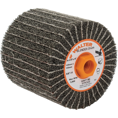 Tambours de finition Two-In-One, 4-1/4" dia. x 4" la, 5/8"-11 Arbre, Grain 80 Groupe Belzile Dickner