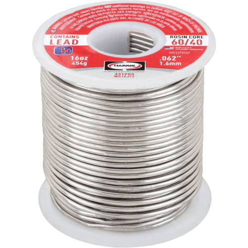 60/40 Leaded Rosin Core Solder, Lead-Based, 60% Tin 40% Lead, Rosin Core, 1/16" Dia. Groupe Belzile Dickner