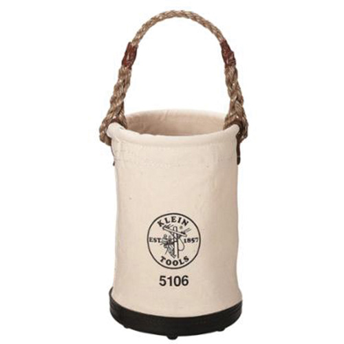 Straight-Wall Bucket, 14" H, Canvas, Beige Groupe Belzile Dickner