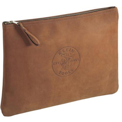 Contractor's Leather Portfolio Zipper Bag, Tool Holder, Leather, 1 Pockets Groupe Belzile Dickner