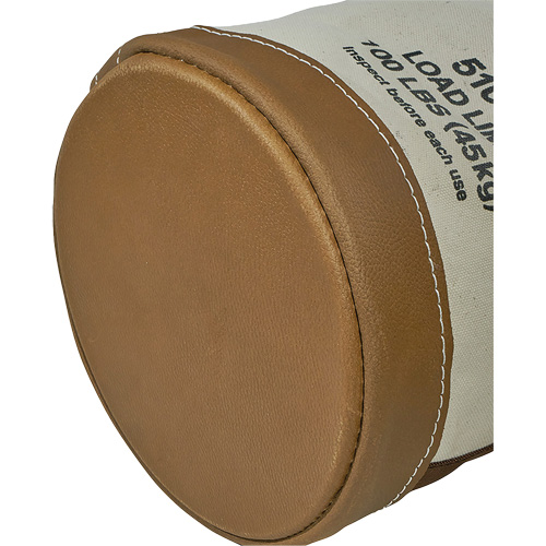Leather-Bottom Bucket, 17" H, Canvas, White Groupe Belzile Dickner