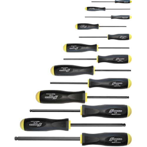 Ball Driver Screwdriver Sets - SAE, 13 Pcs. Groupe Belzile Dickner