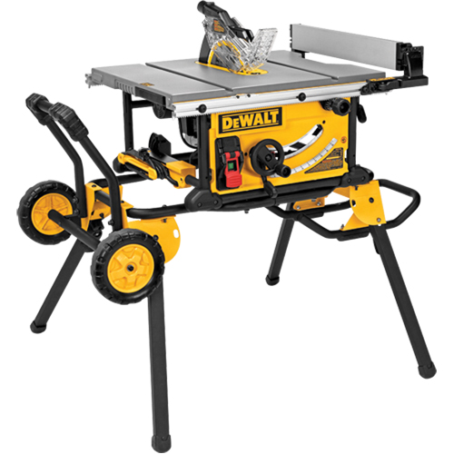 Jobsite Table Saw With Rolling Stand, 15 A, 4800 RPM Groupe Belzile Dickner