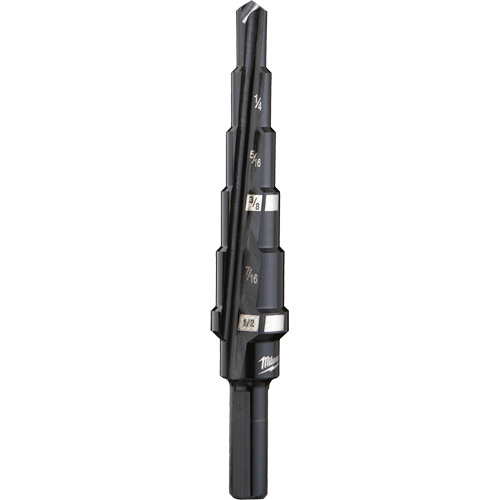 Foret &eacute;tag&eacute; no 2, 3/16" - 1/2", Incr&eacute;ments de 1/16", Acier rapide Groupe Belzile Dickner