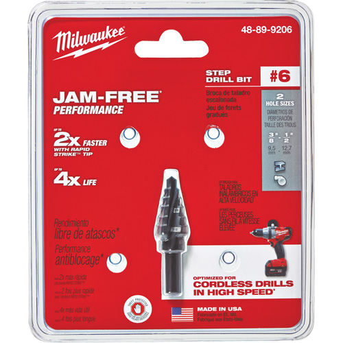 Foret &eacute;tag&eacute; no 6, 3/8" - 1/2", Incr&eacute;ments de 1/16", Acier rapide Groupe Belzile Dickner