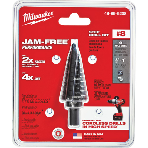 Foret &eacute;tag&eacute; no 8, 1/2" - 1", Incr&eacute;ments de 1/16", Acier rapide Groupe Belzile Dickner