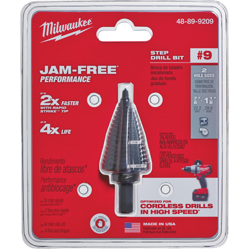#9 Step Drill Bit, 7/8" - 1-1/8" , High Speed Steel Groupe Belzile Dickner