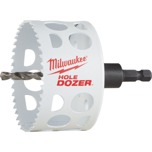 Scie-cloche Hole Dozer avec arbre, 3", Profondeur de la coupe 1-5/8", Bim&eacute;tal Groupe Belzile Dickner