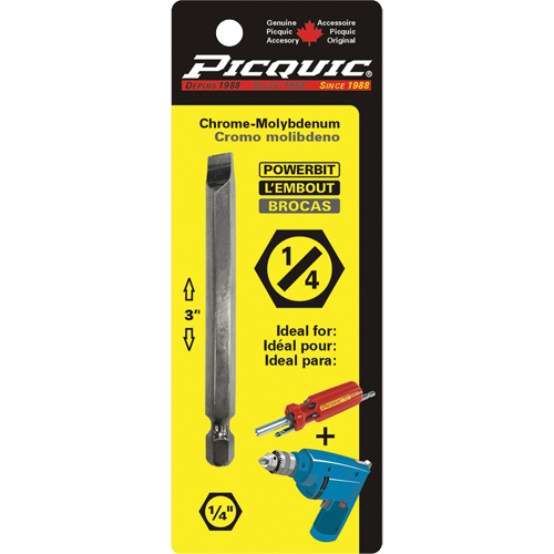 Embout, Fente, Embout 1/4", Prise 1/4", Longueur 3" Groupe Belzile Dickner