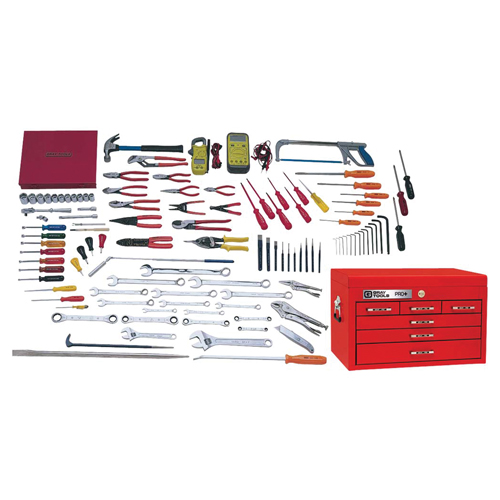 Electricians Master Set With Top Chest, 114 Pieces Groupe Belzile Dickner