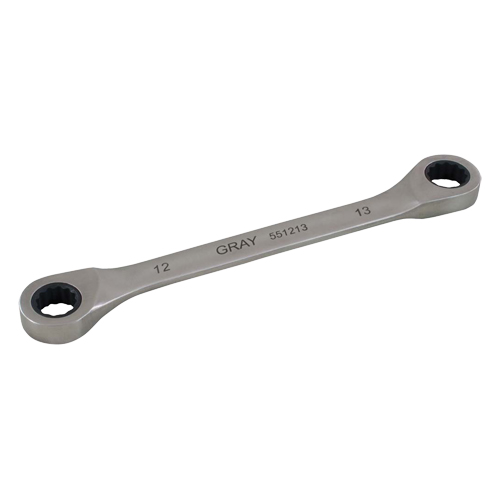 Double Box End Gear Ratcheting Wrench, 12 Point, 8 mm x 9 mm, Plain Finish Groupe Belzile Dickner