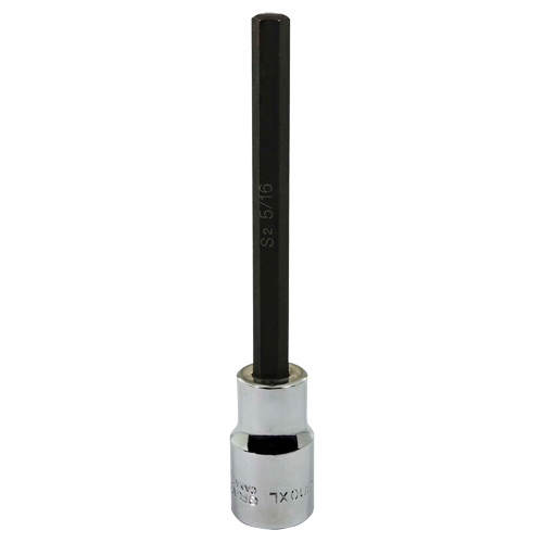 Socket, Hex, 5/16" x 5" L, 1/2" Square Drive Drive Groupe Belzile Dickner