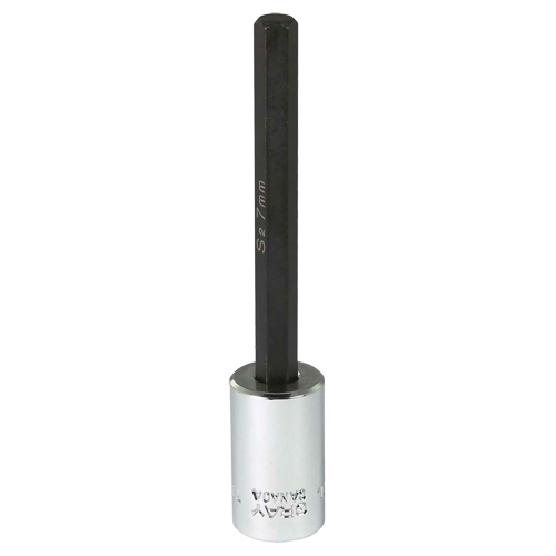 Extra Long Bit  Socket, 7 mm x 4" L, 3/8" Drive Groupe Belzile Dickner