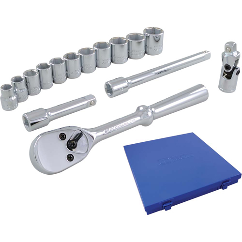 Jeu de douilles et accessoires, 15 Mcx, Prise de 3/8" Groupe Belzile Dickner