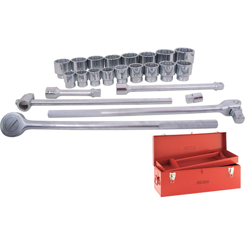 Socket & Attachment Set, 24 Pcs, 1" Drive Size Groupe Belzile Dickner