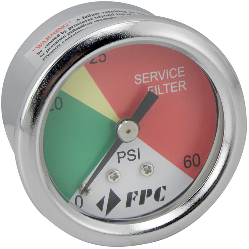 PG1326 Transmission Filter Pressure Gauge, 2" , 0 - 60 psi, Back Mount, Analogue Groupe Belzile Dickner