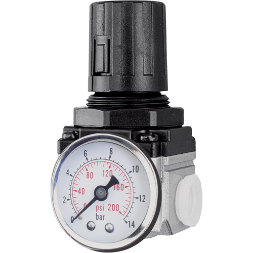 R&eacute;gulateur de d&eacute;bit d'air (manom&egrave;tre compris), 1/4" NPT, PSI max. de 220 PSI, Modulaire Groupe Belzile Dickner