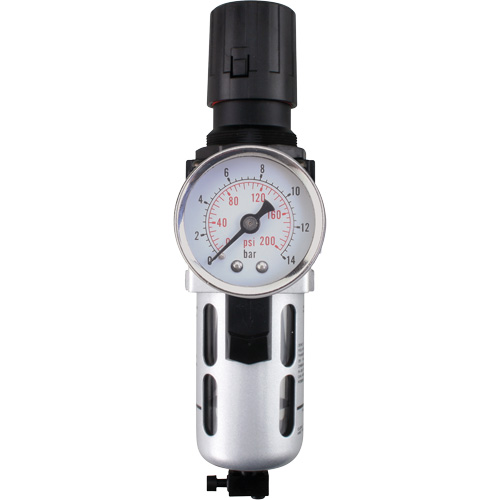 Modular Air Filter/Regulator (Gauge Included), 1/2" NPT, 145 PSI, 1.5 fl. Oz. Capacity Groupe Belzile Dickner