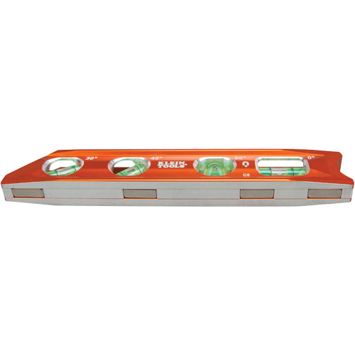 Niveau &agrave; billette Torpedo, 8" lo, Aluminium, 4 fioles, Magn&eacute;tique Groupe Belzile Dickner