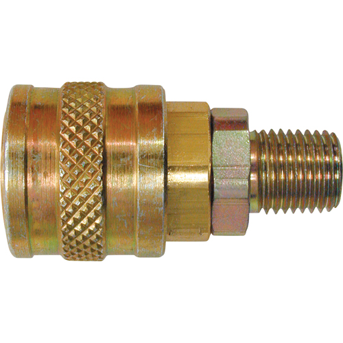Quick Couplers - 1/4" Industrial, One Way Shut-Off - Automatic Couplers, Brass Groupe Belzile Dickner