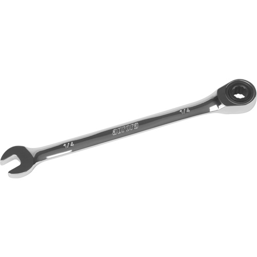 SAE Ratcheting Combination Wrench, 12 Point, 1/4", Chrome Finish Groupe Belzile Dickner