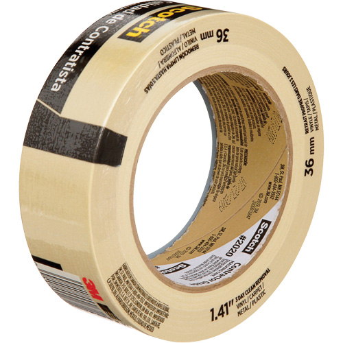 Scotch&reg; Contractor Grade Masking Tape 2020, 36 mm (1-1/2") x 55 m (180'), Beige Groupe Belzile Dickner
