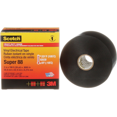 Scotch&reg; Super 88 Professional Electrical Tape, 51 mm (2") x 33 m (108'), Black, 8.5 mils Groupe Belzile Dickner