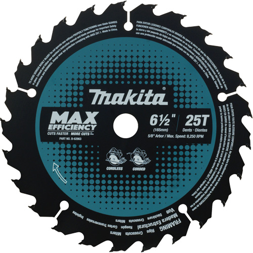 Lame de scie circulaire efficacit&eacute; maximale, 6-1/2", 25 dents, Pour Stratifi&eacute;/Bois Groupe Belzile Dickner