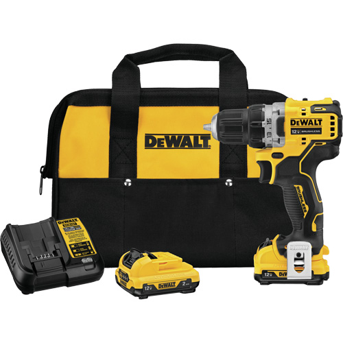 Trousse de perceuse-visseuse avec moteur sans brosse Xtreme, Lithium-ion, 12 V, Mandrin 3/8", Couple 250 UWO Groupe Belzile Dickner