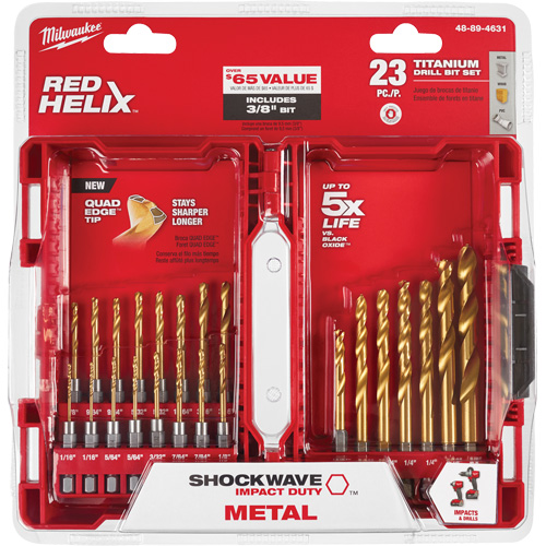 Shockwave Impact Duty Drill Bit Set, 23 Pieces, Titanium Groupe Belzile Dickner