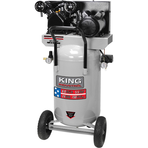 Compresseur &agrave; air, &eacute;lectrique, 24 gal. (29 gal. US), 150 PSI, 120/1/240/1 V Groupe Belzile Dickner