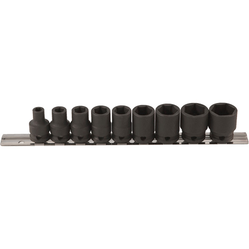 Jeu de douilles &agrave; paroi mince, 9 Mcx, Chocs, Prise de 3/8" Groupe Belzile Dickner