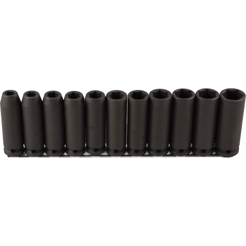 Jeu de douilles longues, 11 Mcx, Chocs, Prise de 1/2", Profond Groupe Belzile Dickner