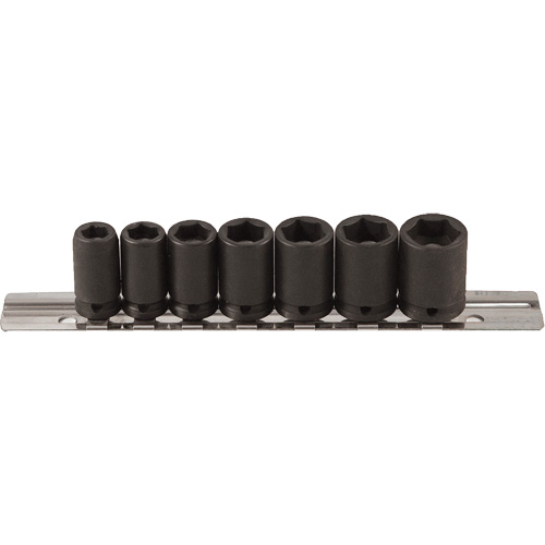 Jeu de douilles magn&eacute;tiques, 7 Mcx, Chocs, Prise de 1/4" Groupe Belzile Dickner