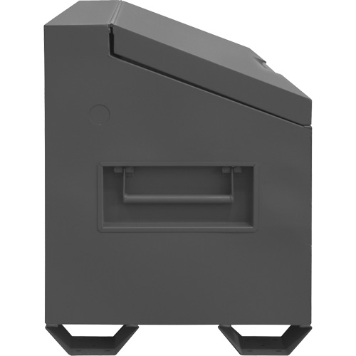 Boîte de rangement &agrave; couvercle inclin&eacute; pour le chantier, 60" x 30" x 39-3/8", Acier, Gris Groupe Belzile Dickner