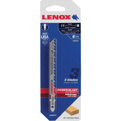 Clean Cutting Wood Jigsaw Blade, Bi-Metal, T-Shank, 4" L, 6 TPI Groupe Belzile Dickner