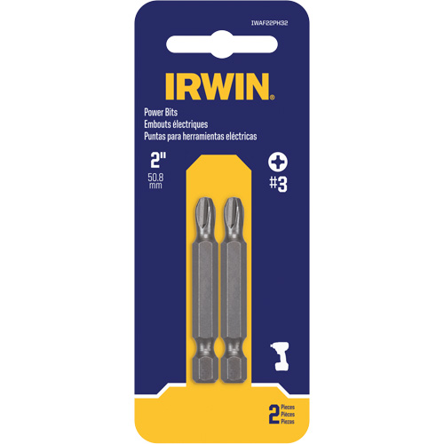 Power Bits, Phillips, #3 Tip, 1/4" Drive Size, 2" Length Groupe Belzile Dickner