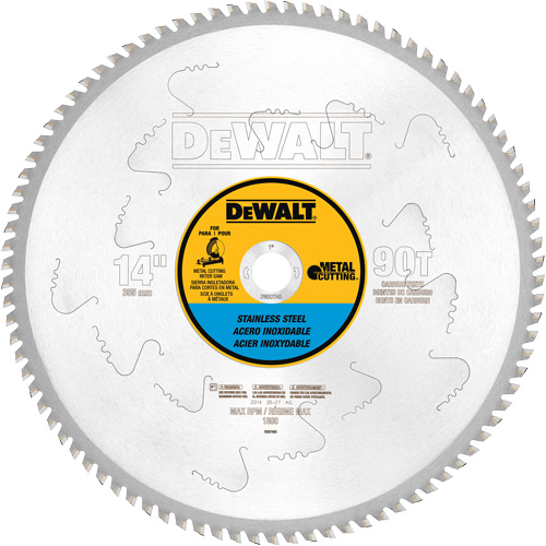 Lame de scie pour coupe d'acier inoxydable Metal Cutting, 14", 90 dents, Pour M&eacute;tal Groupe Belzile Dickner