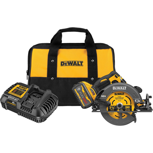 Ensemble de scie circulaire sans balai Flexvolt Max avec frein &eacute;lectrique, 7-1/4", 60 V Groupe Belzile Dickner