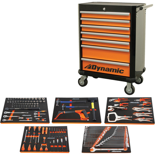 Ensemble d'outils pour m&eacute;canicien automobile avec armoire roulante, 125 morcea Groupe Belzile Dickner