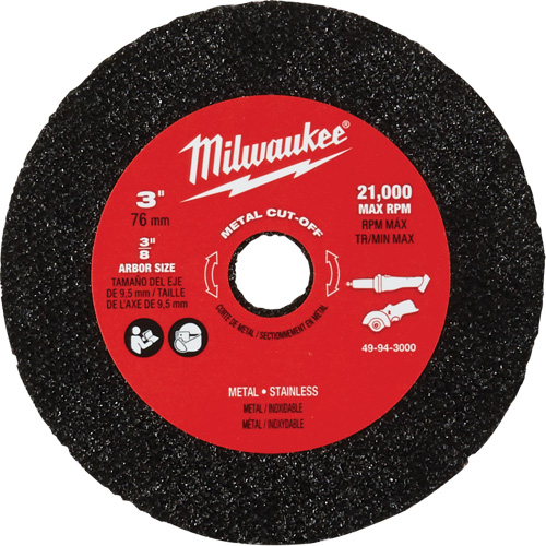 Meule de tronçonnage des m&eacute;taux, 3" x 0,04", Arbre 3/8" Groupe Belzile Dickner